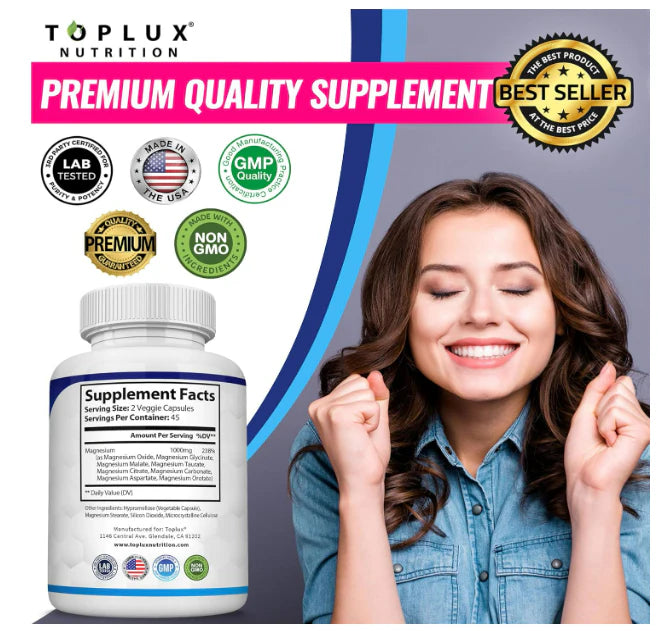 Magnesium Complex 8 formas de magnesio elemental, 90 capsulas